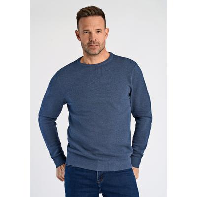 Strickpullover JACK’S "Strickpullover Comfort Fit", Herren, Gr. XL, blau (dusty blau mel), Obermaterial: 100% Baumwolle, Rundhals, Pullover Strickpullover