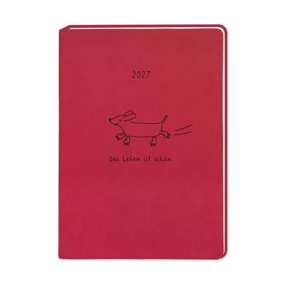 Terminplaner Lederlook 2027 Rot