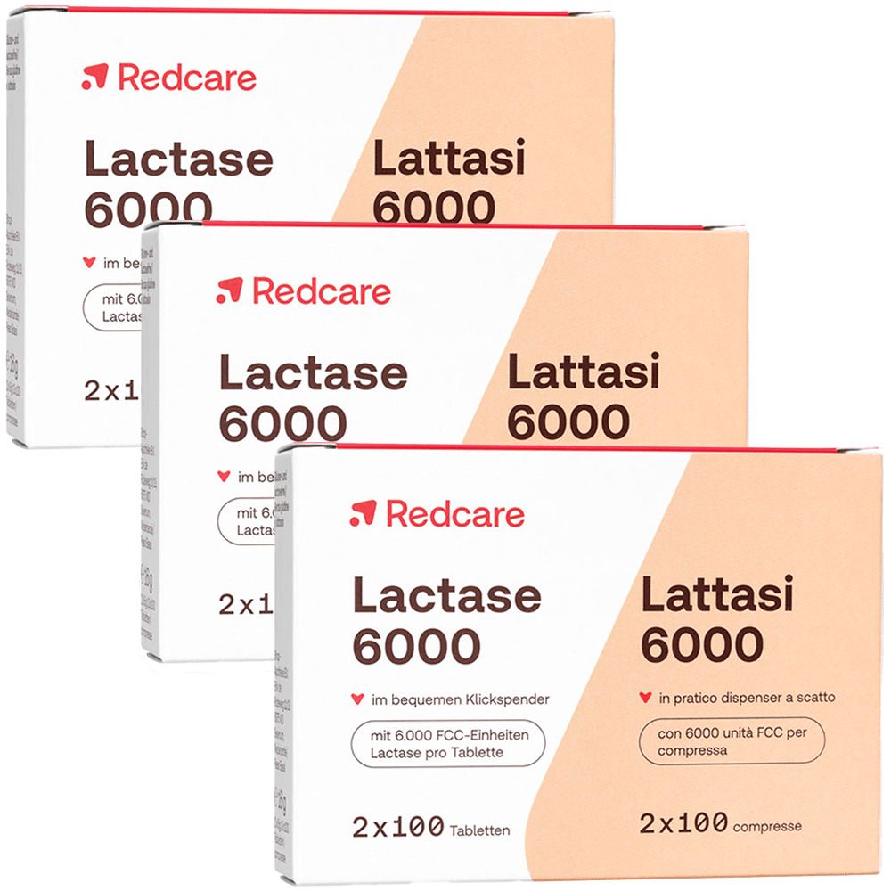 Lactase 6.000 RedCare 3er-Pack 3x2x100 St Compretten