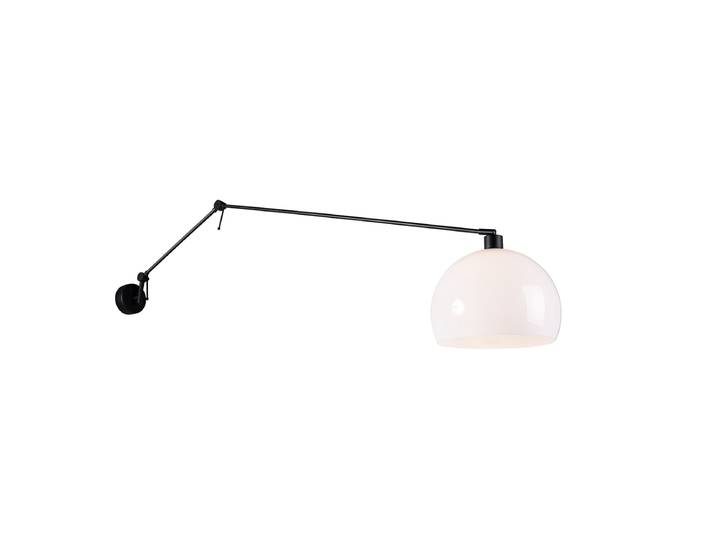 Applique murale noire avec abat-jour blanc 30 cm orientable -