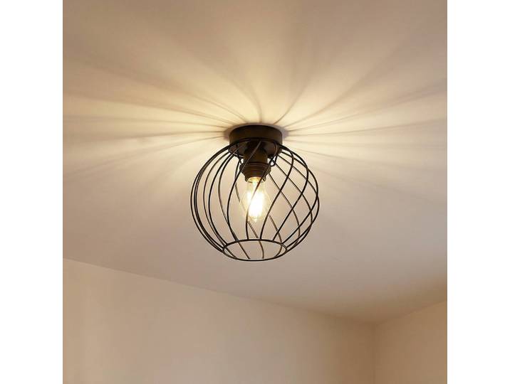 Deckenlampe Danika Lindby, dimmbar, schwarz, für Wohn- / Esszimmer, Metall, Modern, Deckenlampe