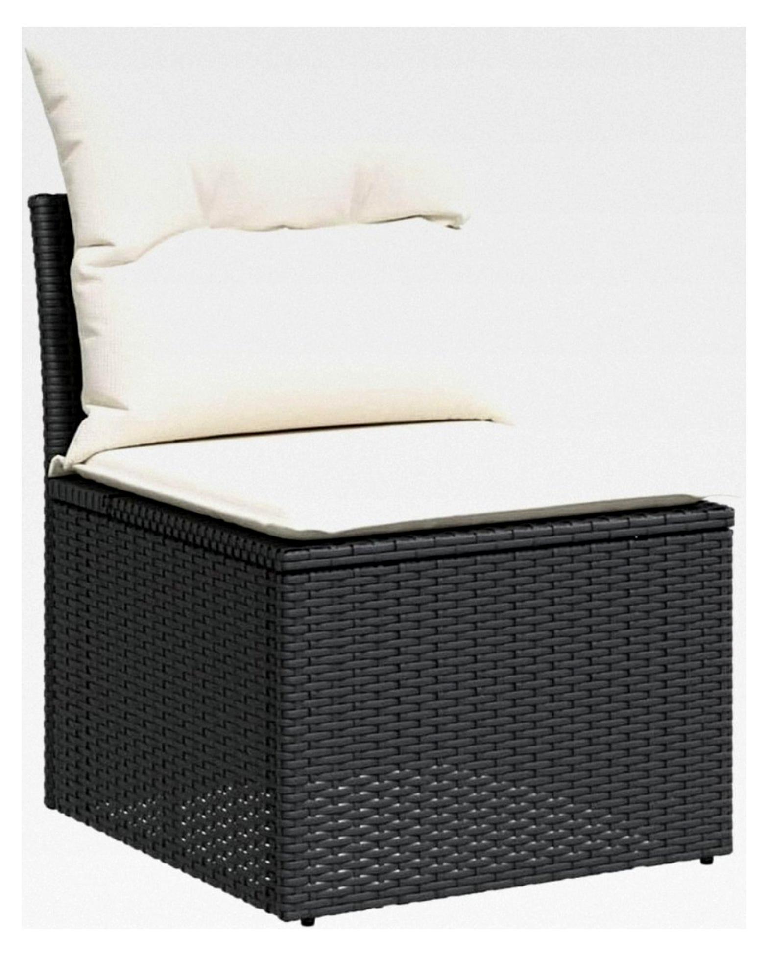 Gartenlounge Set mit Stauraum XXL Rattan Sofa für den Außenbereich