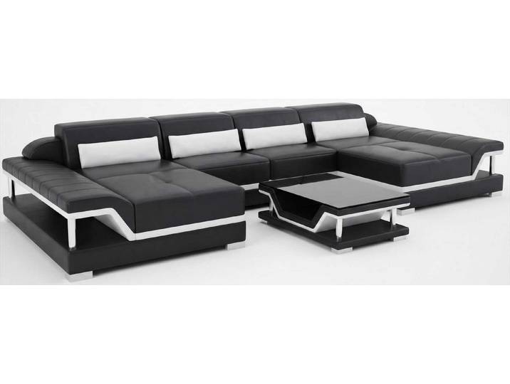 Xlmoebel Wohnlandschaft Designer Ecksofa Schwarz mit Relaxbereich und hochwertiger Ausstattung, 2 Teile, Relaxbereich, hochwertige Ausstattung