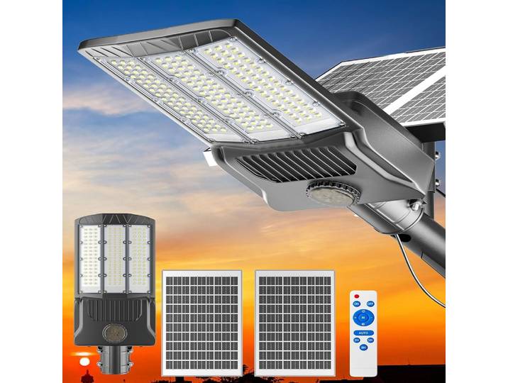 Lampes solaires de rue, éclairage extérieur à détecteur de mouvement, 8000W, 800000LM, 6500K, projecteurs solaires de sécurité, lampe solaire pour cour, route