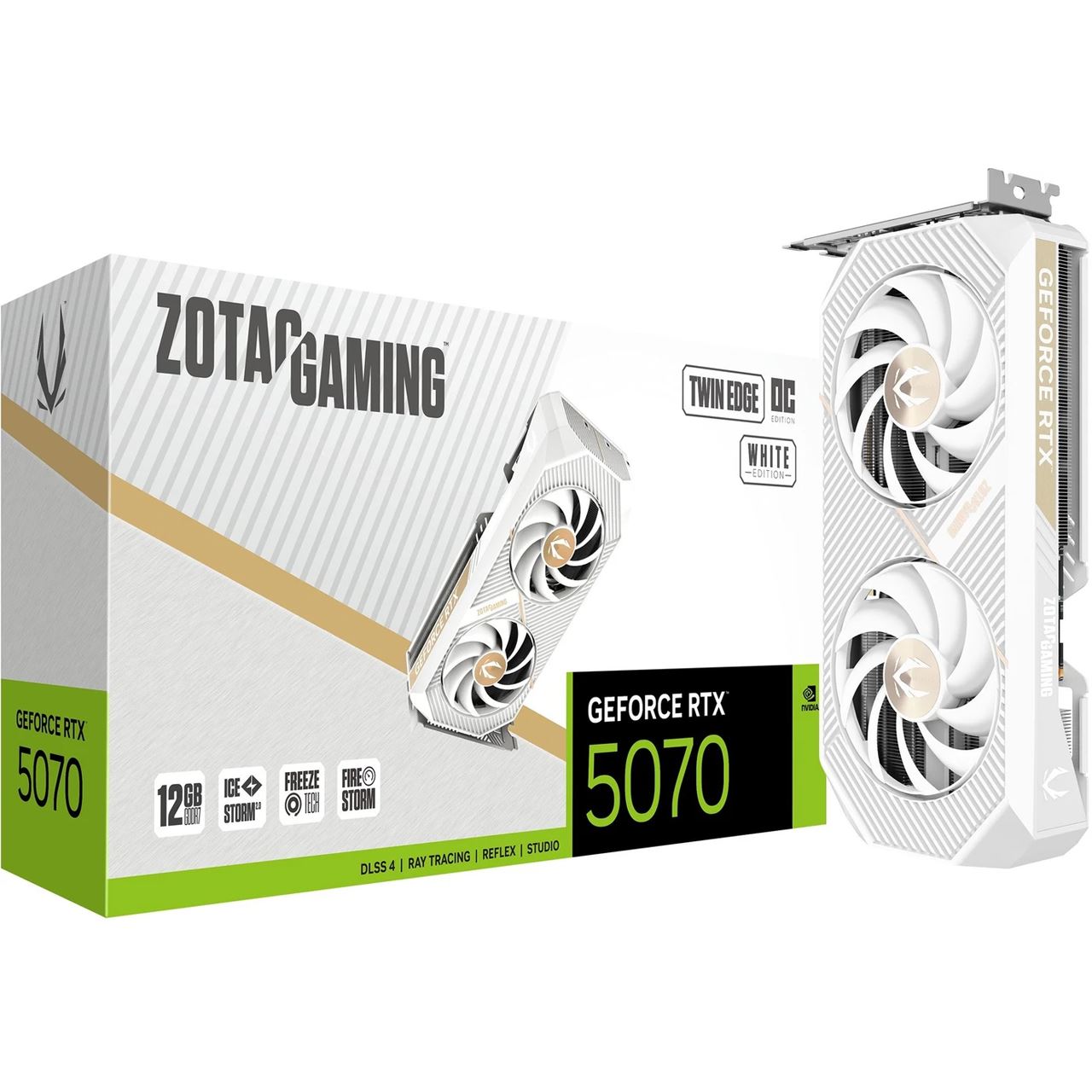 12GB ZOTAC GeForce RTX 5070 Twin Edge OC White Edition Aktiv PCIe 5.0 x16 (Retail)
