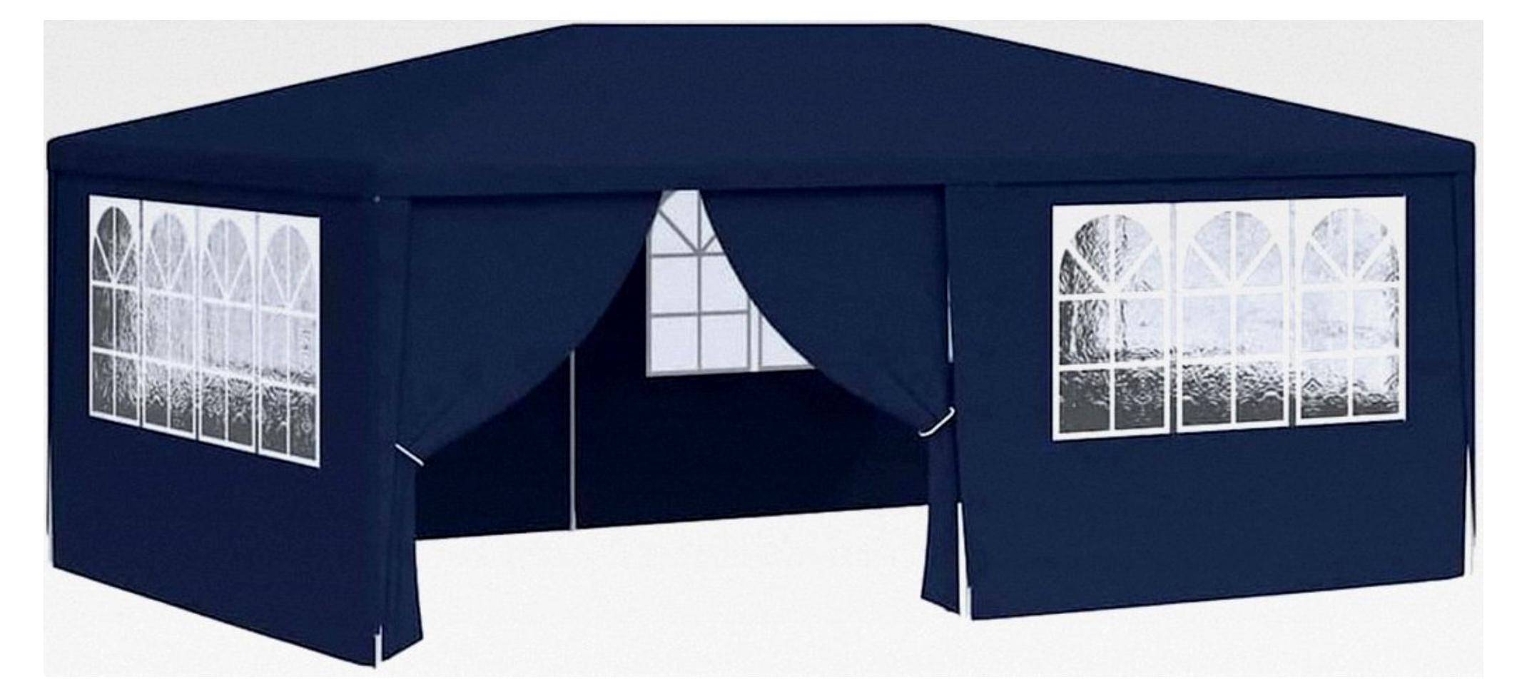 Partyzelt mit Seitenwänden UV-beständig Wasserabweisend Pavillon Festzelt Gartenpavillon Gartenzelt Bierzelt 4x6m Blau 90g/m²