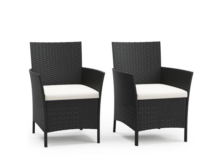 Rattanstühle JASMINA 2er Set schwarz