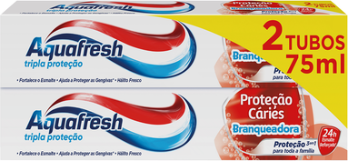 Aquafresh Pasta de Dentes Branqueadora Proteção Cáries 2 x 75 ml