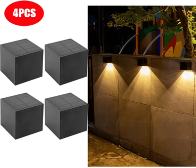 Inspire Essentials SolarGlow LED Outdoor Wall Light For Garden And Fence 4pcs