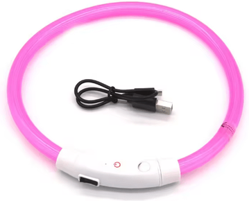 Inspire Picks GlowGuard LED Dog Collar For Nighttime Safety & Visibility 6 pink m 50cm