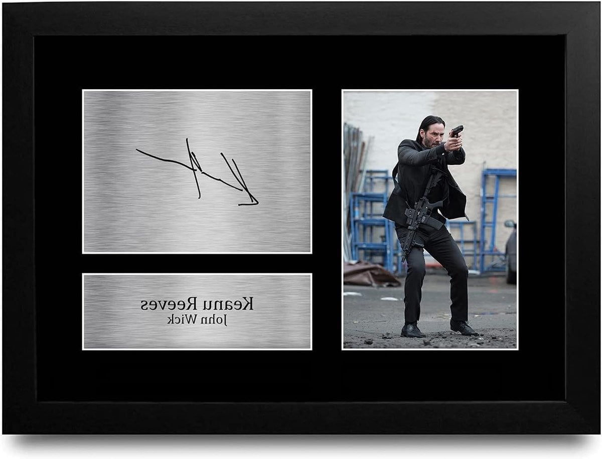 Filmmemorabilia Foto Wanddecoratie met Gedrukte Handtekening - A4 - Zwart