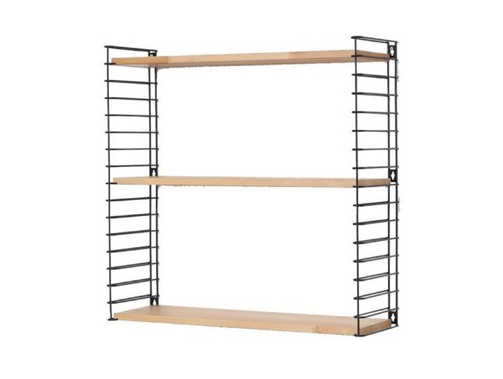 Étagère murale réglable Metaltex Libro en bois dense noir 12 x 21 x 68 cm