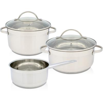 Topf-Set KRÜGER "Ohio", silber (edelstahlfarben), Töpfe, für Induktions-Kochfelder geeignet