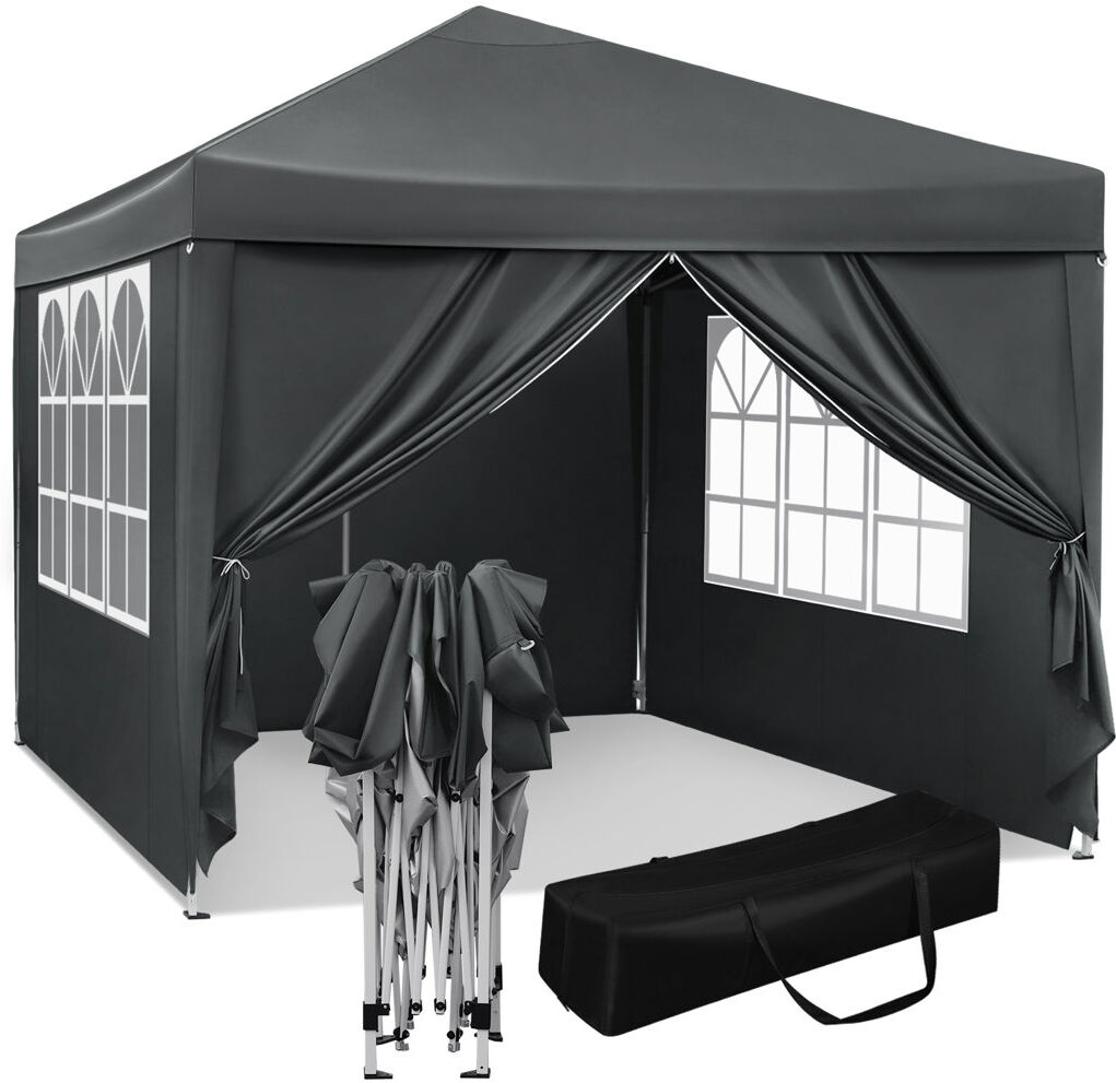 Dakota Fields Gazebo Pop Up Waterproof Sunshade Camping Pagoda Tent 3m x 3m Black