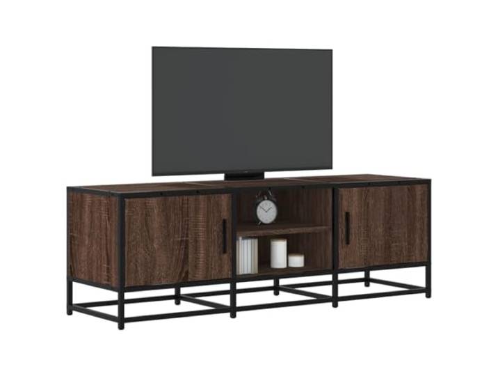 HEFZGDB TV-Schrank Eichen-Optik 120x35x41 cm Holzwerkstoff und Metall mit reichlich Stauraum, Stabiler Metallgestell Konstruktion für Wohnzimmer und Schlafzimmer, langlebiges