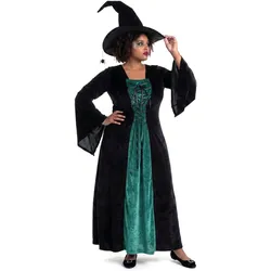 Metamorph Burgherrin Samtkleid schwarz-grün (L)