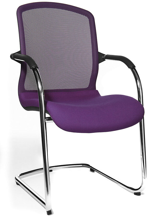 OPEN CHAIR - der Design-Besucherstuhl, Freischwinger mit Netzrücken, VE 2 Stk, royalblau Topstar