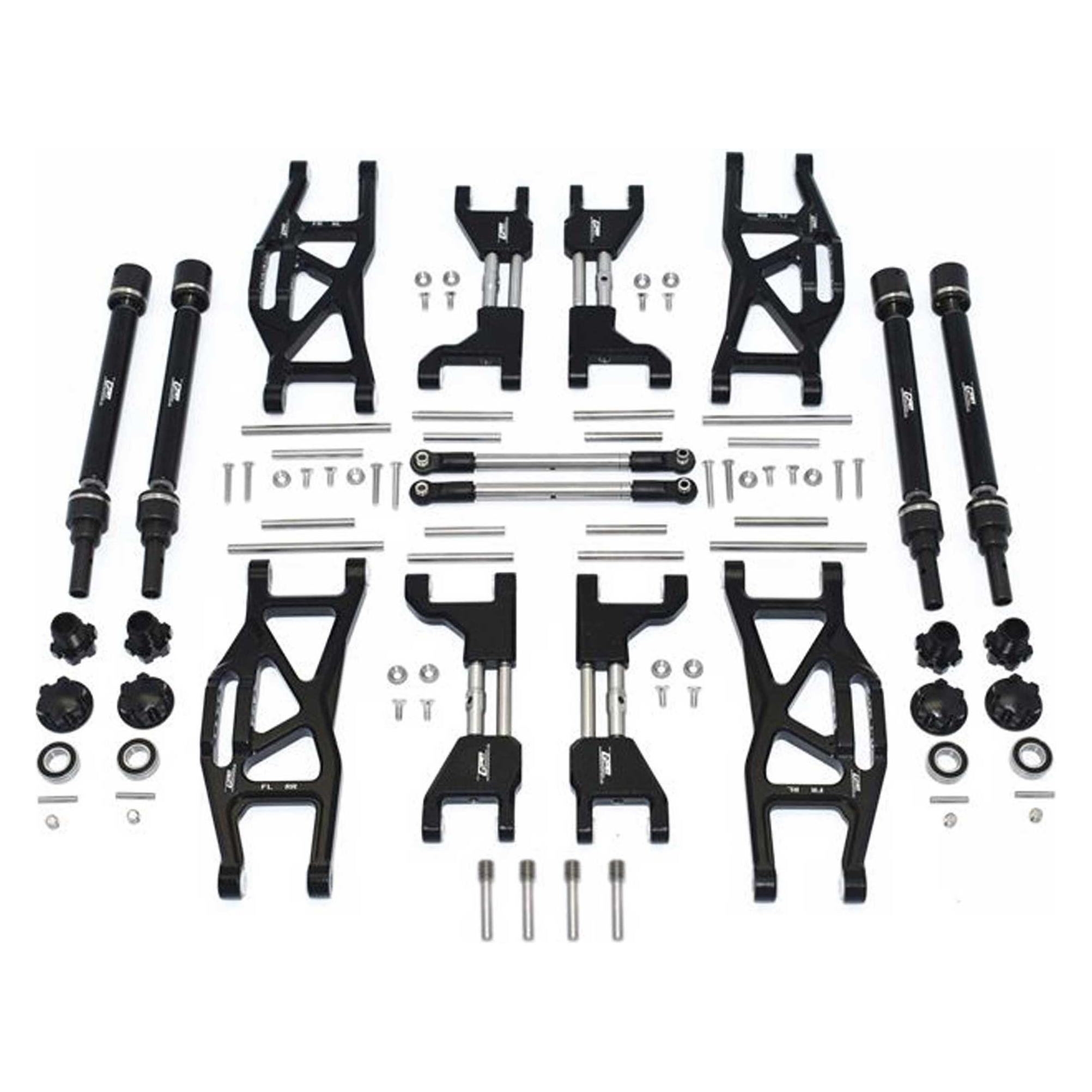 GPM aluminium aufhängungs-set komplett v/h schwarz trx maxx (GPMTXMS100BK)