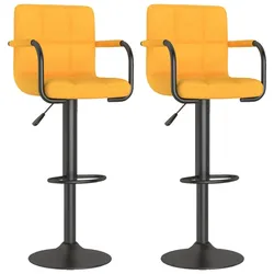 vidaXL Barhocker 2er-Set aus senfgelbem Stoff, Modell Aero Panorama Urban