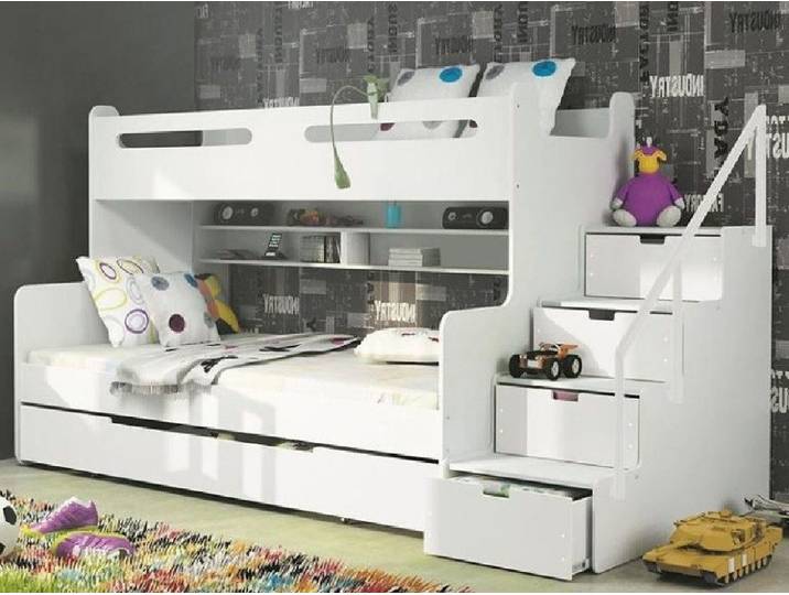 Xlmoebel Etagenbett Drei-Betten Kinderbett mit modernem Design und stabilem Rahmen (Etagenbett, Etagenbett), Hergestellt in Europa