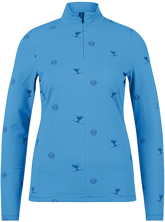 SPORTALM Damen Unterzieh Zipshirt im Allover-Flockprint blau   36 W