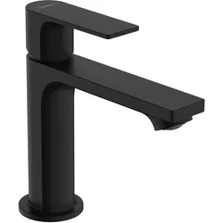 hansgrohe Rebris E Einhebel-Waschtischarmatur, 110 CoolStart, wassersparend, mit Ablaufgarnitur, Ausladung 133 mm, 72589670, Farbe: Mattschwarz