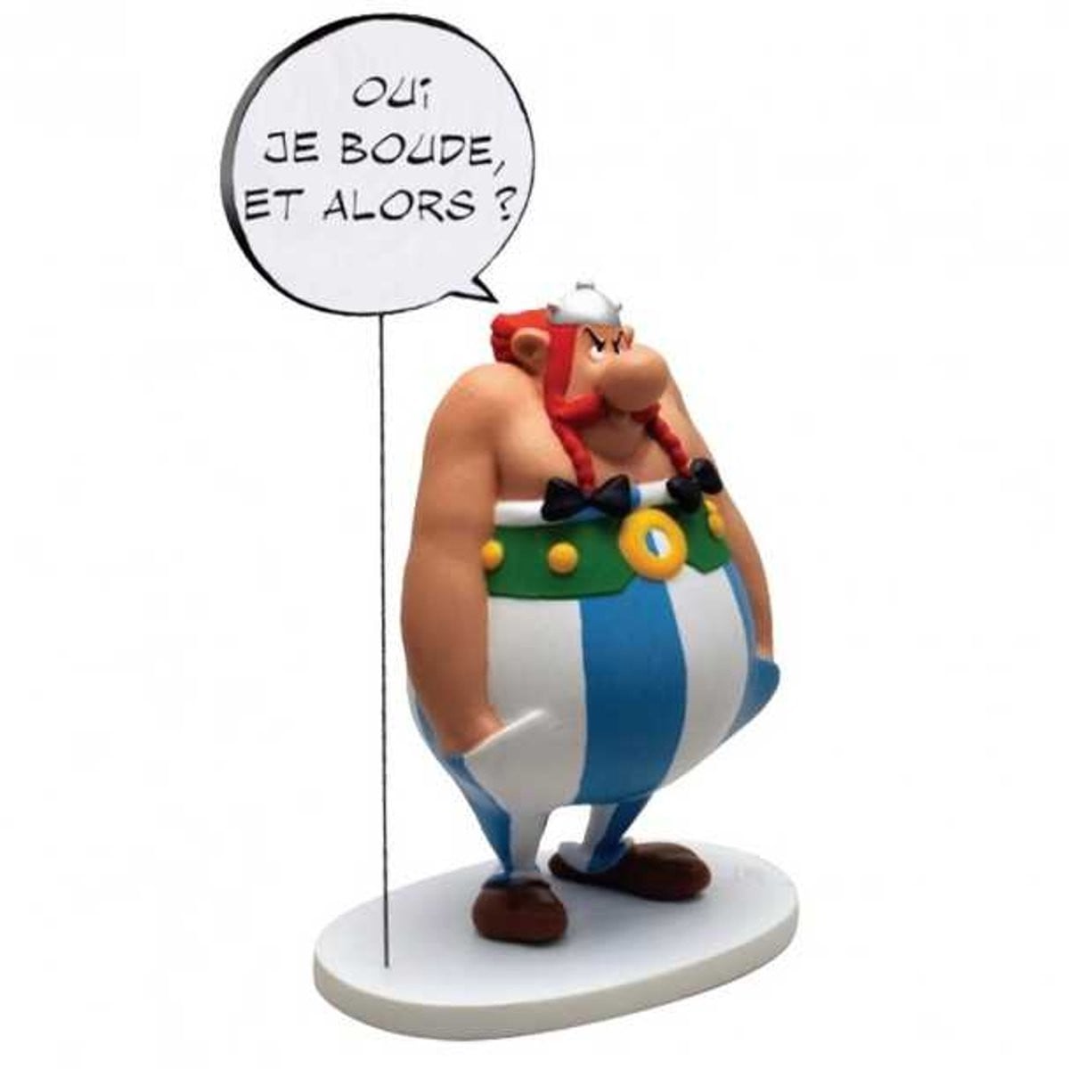 Plastoy Standbeeldje Obelix - Oui je boude. Et alors? Hoogte: 18,5 cm