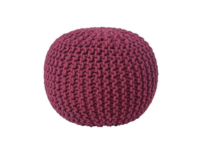 STRICK-POUF weinrot, 40/40/35 cm
