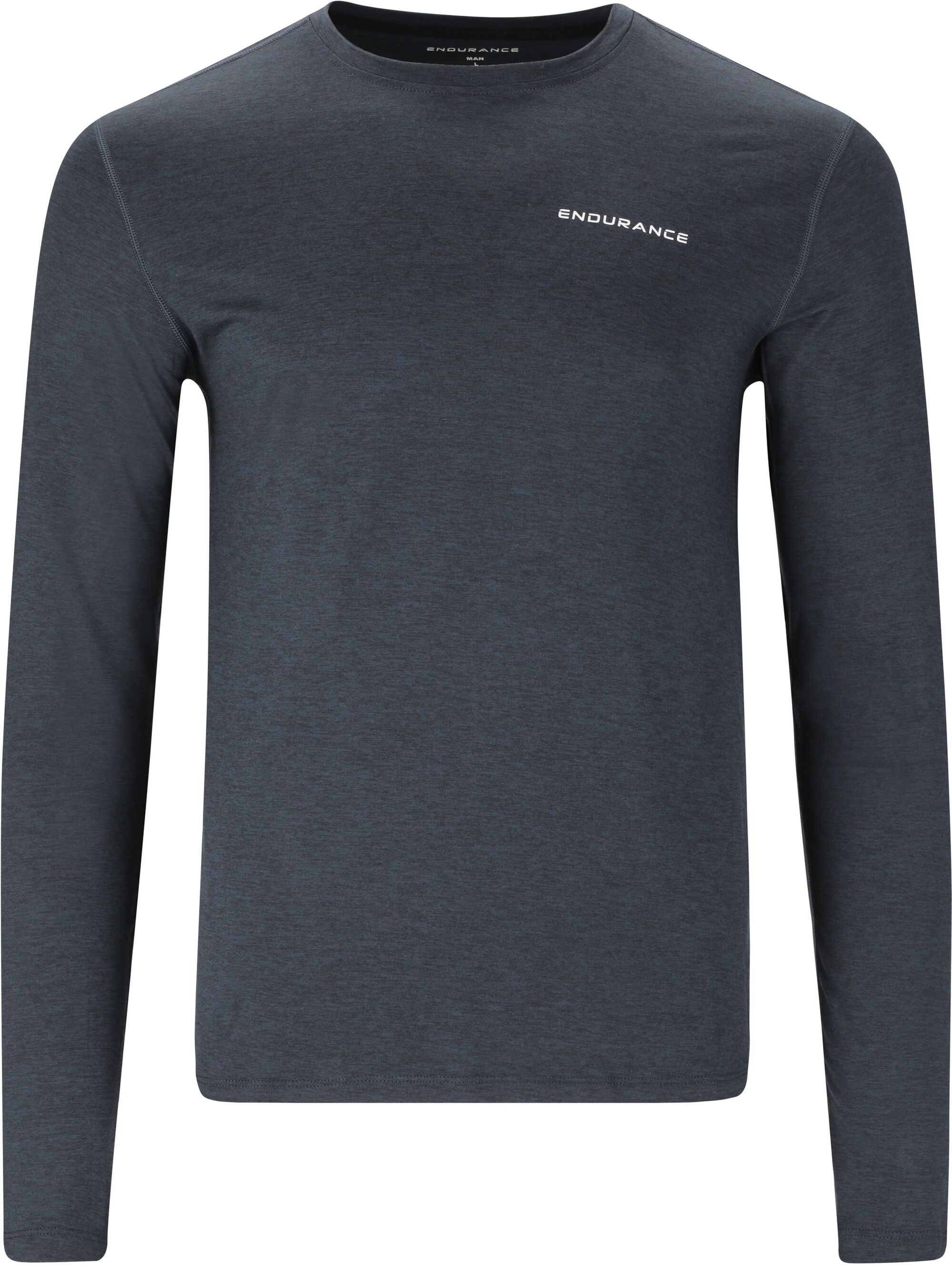 Langarmshirt ENDURANCE "Abdon", Herren, Gr. S, schwarz (dunkelblau), 95% Polyester, 5% Elasthan, unifarben, normal, Rundhals, Shirts Langarmshirt, mit Quick Dry-Technologie