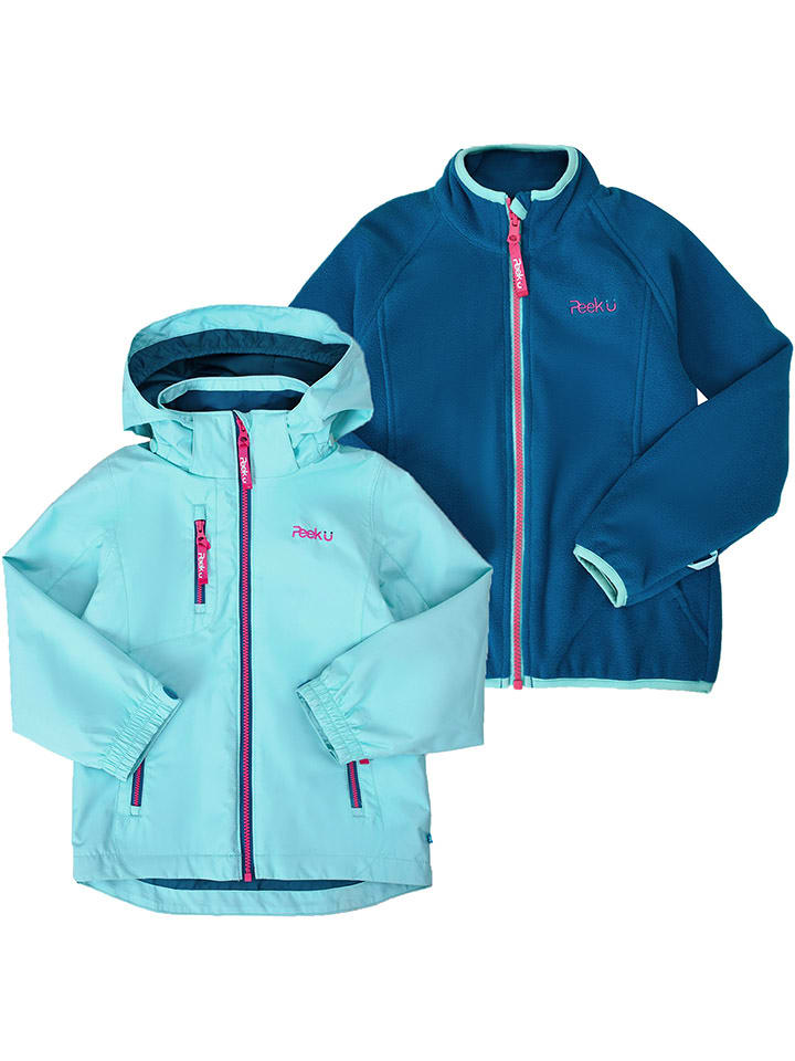 Peek U 3in1-Funktionsjacke "Celeste" in Hellblau/ Dunkelblau - 98
