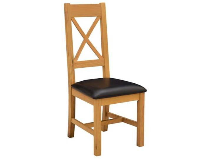 KKgypkn Esszimmerstuhl 2 Stuck Massivholz Eiche Schwarz 45x54x105 cm Schaumstoffgepolsterte Sitzflache, Einfache Montage, Modernes Design, Pflegeleicht