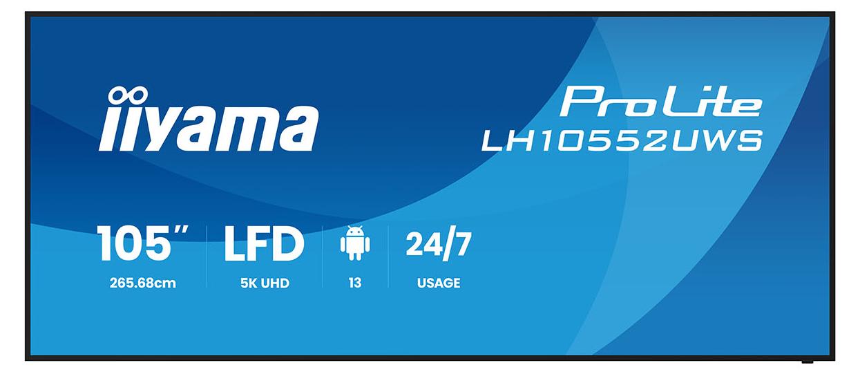 iiyama LH10552UWS-B1AG, Kiosk-Design, 2,66 m (104.6"), LCD, 5120 x 2160 Pixel, WLAN, 24/7