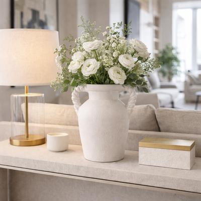 Sagebrook Home Decorative Textured Amphora Table Vase with Twisted Handles