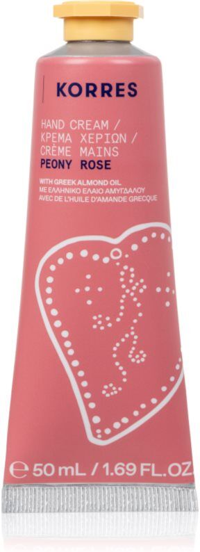 Korres Peony Rose crème hydratante mains à l'huile d'amande 50 ml