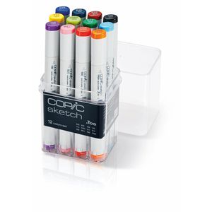 COPIC Layoutmarker Sketch Set, farbig sortiert, 12 Stück