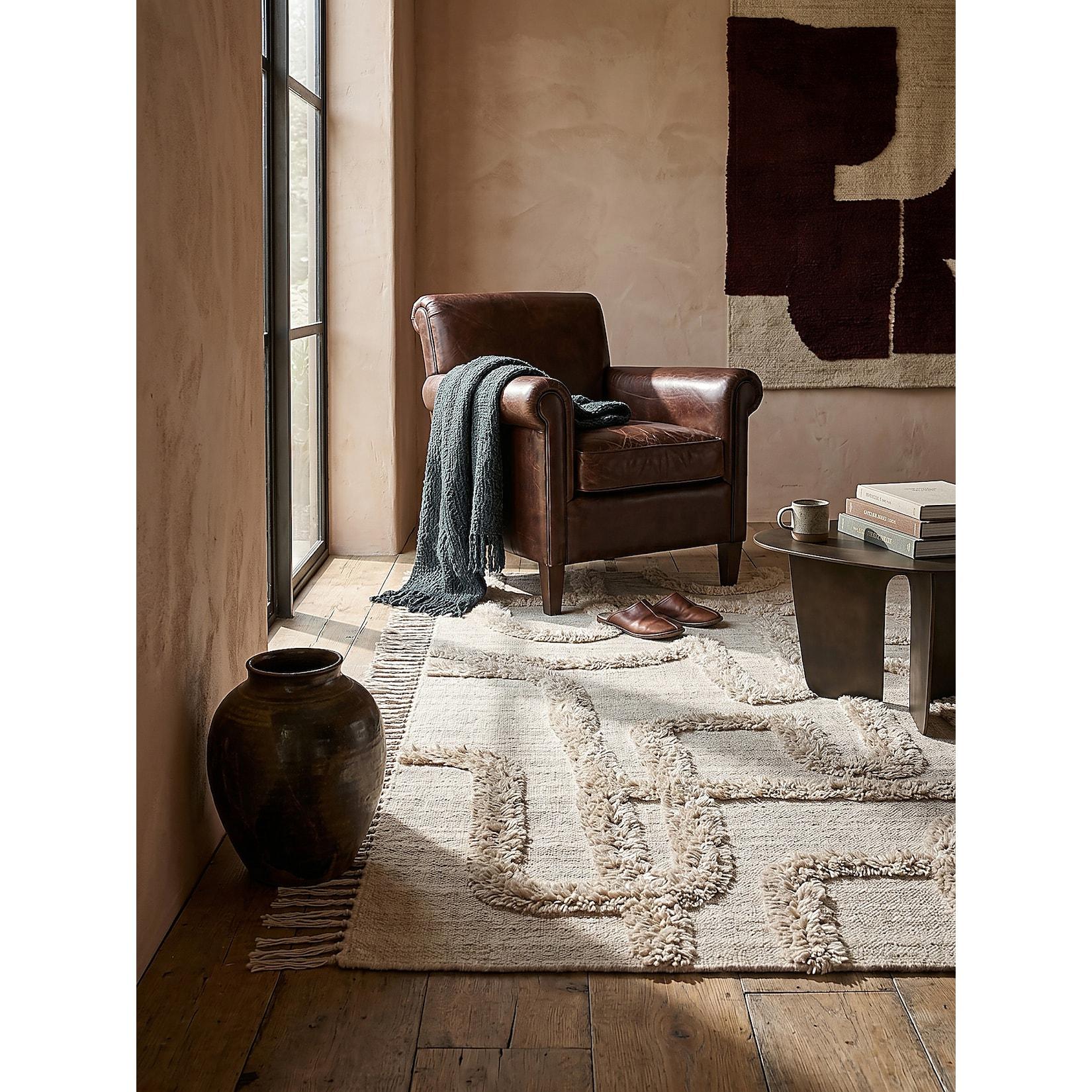 Wollteppich abstrakt Natur-Beige 160 x 230 cm - FOWEY Kadima Design