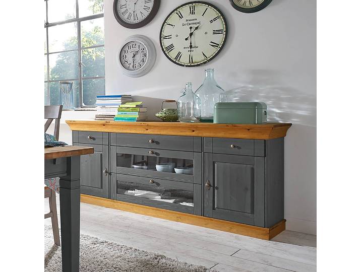 Sideboard 185 x 85 x 45cm Braun/Grau
