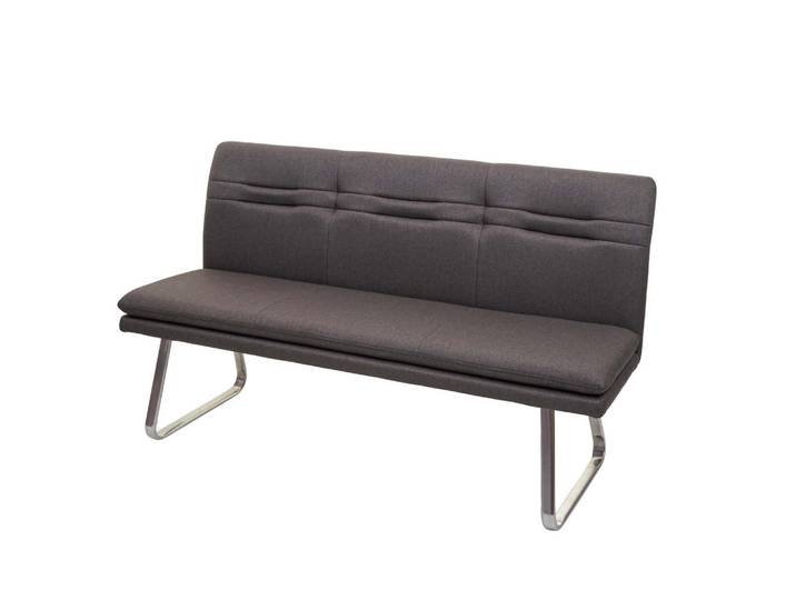 MCW Sitzbank Dunkelbraun, Silber, Dunkelbraun, Silberfarben, 160x90x59 cm, Esszimmer, Bänke, Sitzbänke