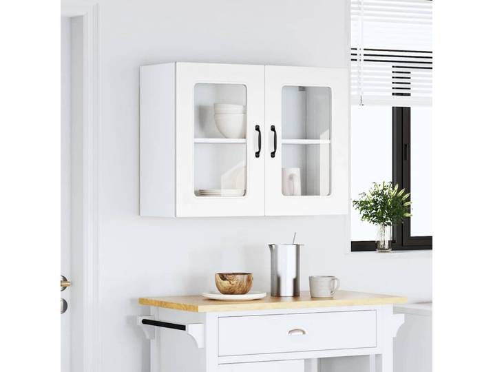 vidaXL Hängeschrank vidaXL Küchen-Hängeschrank mit Glastür Kalmar Weiß Holzwerkstoff