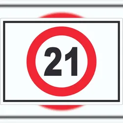 HB-Druck Zutritt ab 21 Jahre Symbol Aufkleber A0 (841x1189mm)