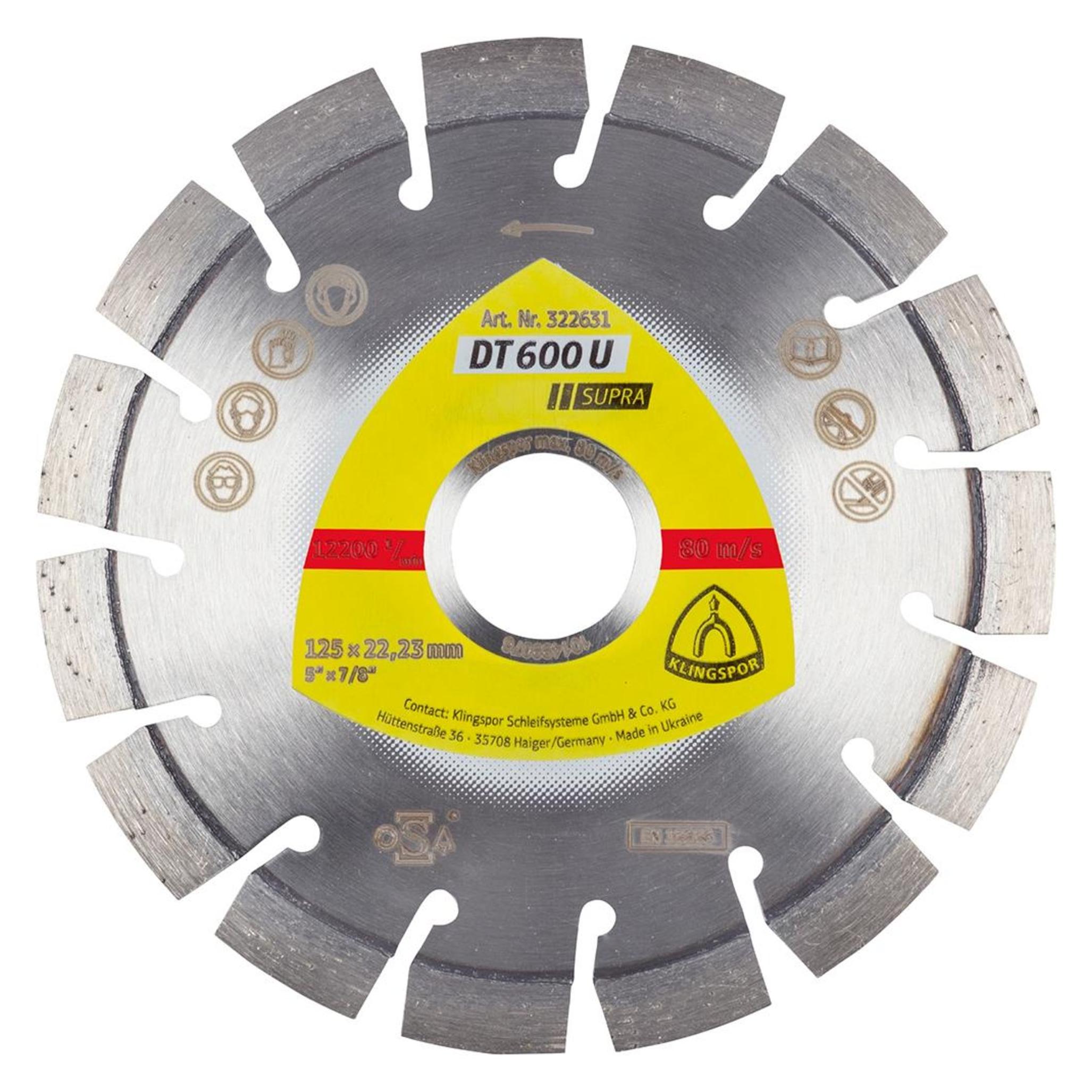 Klingspor DT 600 U Supra - Diamanttrennscheibe 125 x 22,23 mm (322631)