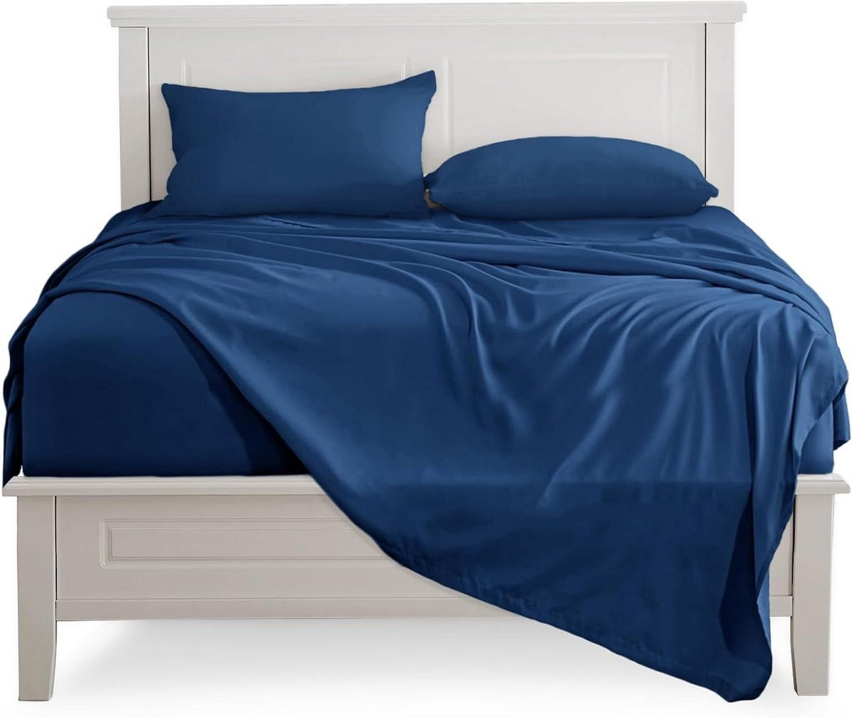 Bedlinnen Set Marineblauw - Dekbedovertrek Set van 100% Katoen - 180x200 cm
