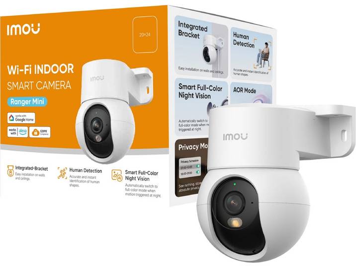 Imou Ranger Mini – Beveiligingscamera – Binnencamera – 2K / 3MP Full HD – Draai- en kantelfunctie – Slim volgen - Slim kleurennachtzicht