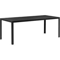 Outsunny Gartentisch Aluminium Tisch Garten Terrasse Holz-Kunststoff WPC Non-Wood schwarz
