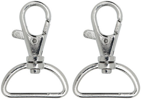 buttinette Karabinerhaken, silber, für 25 mm breite Bänder, 2 Stück