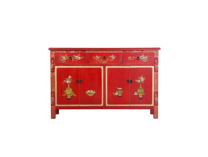 Fine Asianliving Chinois Buffet Commode Rouge