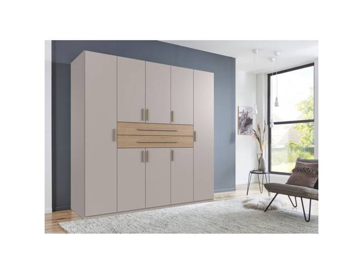 Kleiderschrank Stride Kaschmir, Abs. Dorena-Eiche-Nachbildung - Griffe Dorena-oak-NB Mischholz B 225 cm
