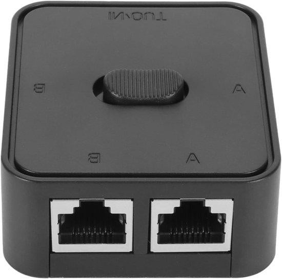 Gugxiom Netwerk Switch - Ethernet Splitter - 2 Poorten - Gigabit Snelheid - Zwart