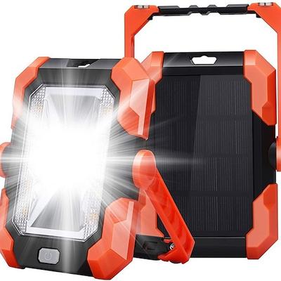 Ultradünne, solarbetriebene LED-Arbeitsleuchte, tragbarer Notfluter mit Powerbank, handliche Campinglaterne für Outdoor-Aktivitäten, Autoreparaturen, Angeln, Wandern, multifunktionale Arbeitsleuchte