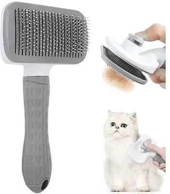 Inspired Living SilkyPaws Pet Grooming Brush For Dogs & Cats square Gray